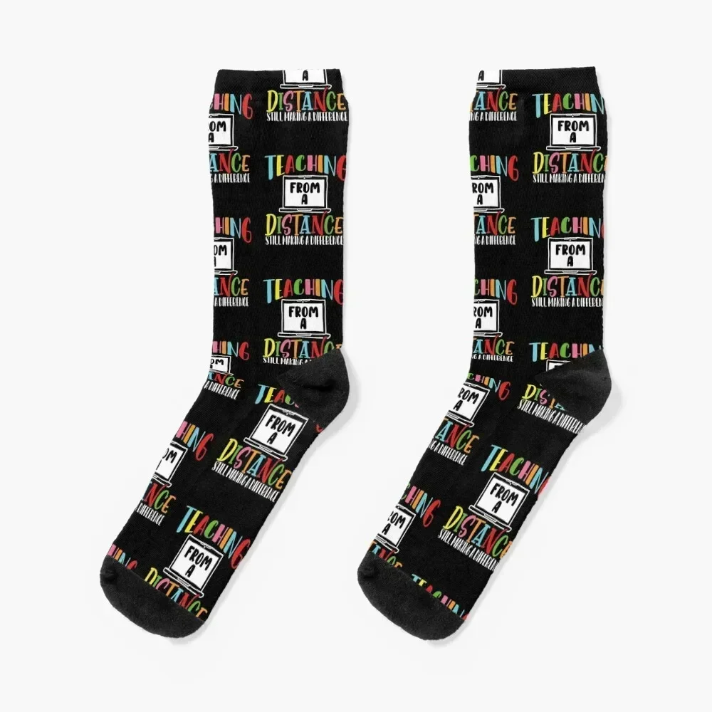 Teaching From A Distance - E-Learning Socks Run aesthetic custom Socks Men's Women's