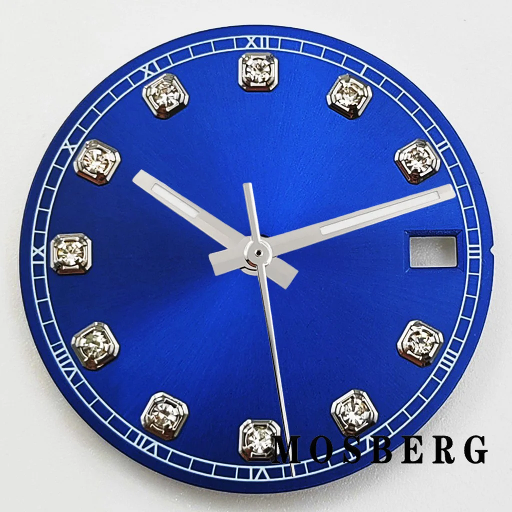 قرص ساعة 28.5 ملم مع عقارب ساعة لـ NH34 NH35 NH35A Fit 3.0 الساعة 3.8 ساعة معقمة وجوه حركة أوتوماتيكية