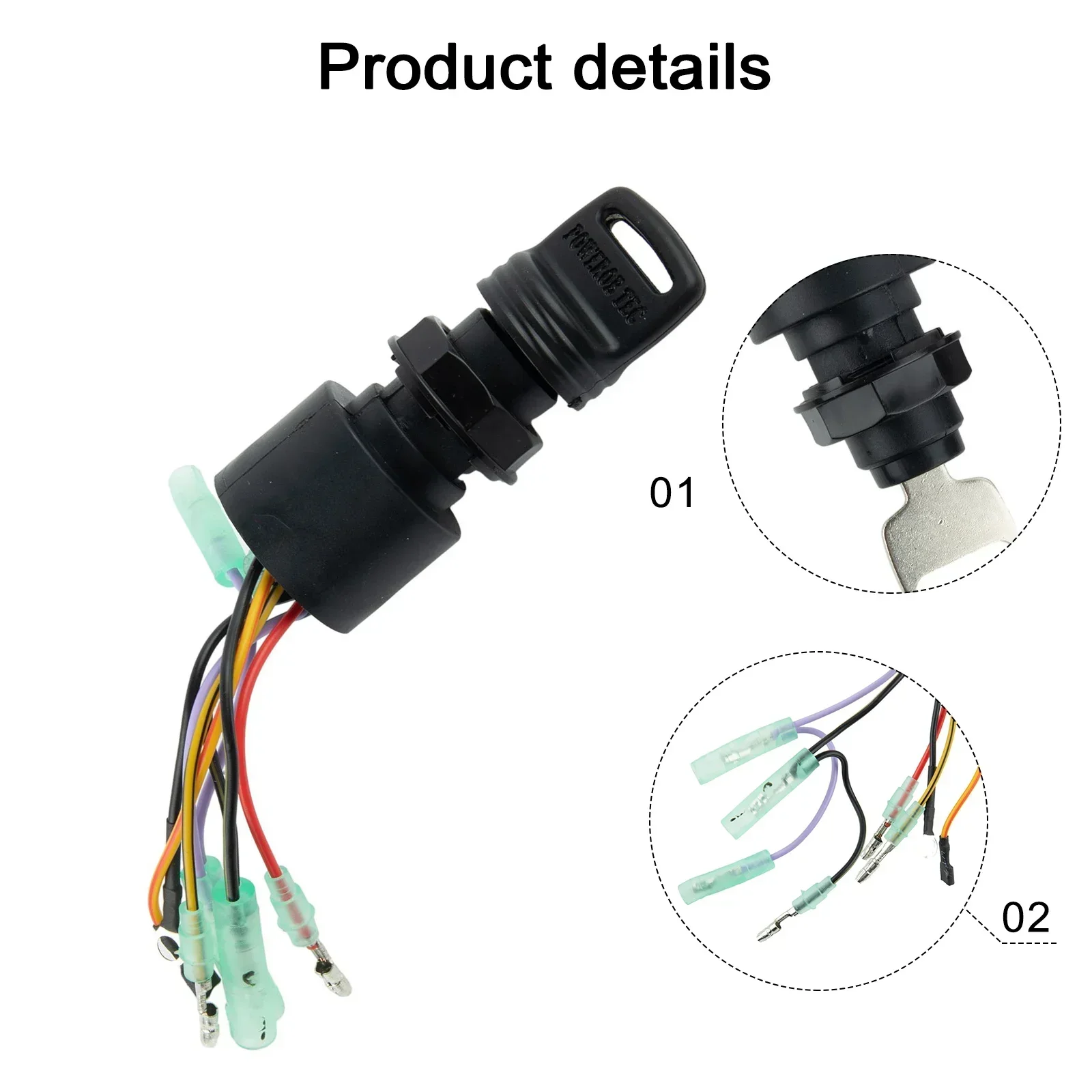 Marine Motor Ignition Key Switch Fittings Motors Outboard Boat Engine Plastic + Metal Replacement 3 Position 87-17009A5