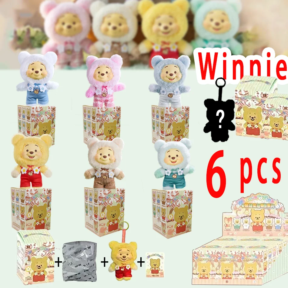 

DDDisneeyy Winnie The Pooh Candy Series Периферийная глухая коробка Mystery Box Kawaii Виниловая подвеска для лица Pupu Медведь Кукла Игрушка Подарки