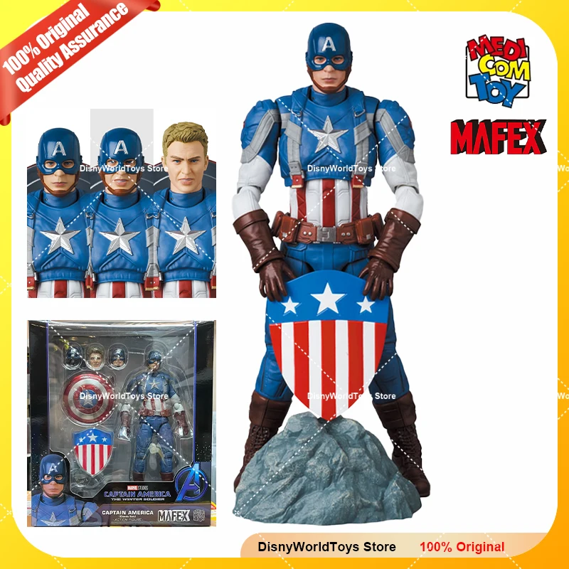 100% Original Medicom Toy Mafex No.220 Captain America Classic Suit The Winter Soldier Genuine In Stock Figure Model Toys