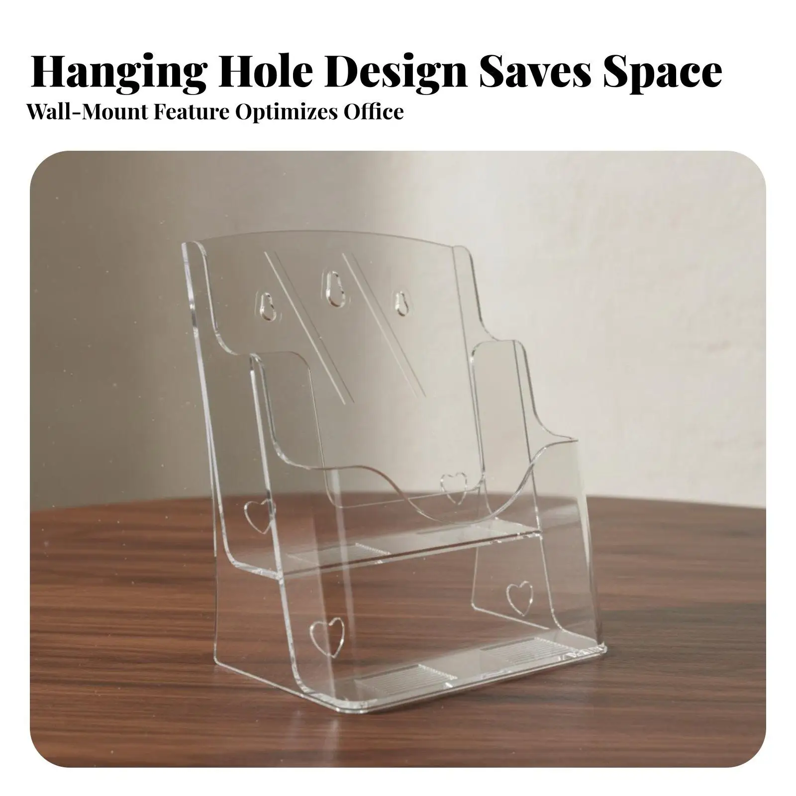 Files Rack Construction Acrylic Brochure Stand Large Capacity Acrylic Brochure Holder for Reception Desk, Lobby