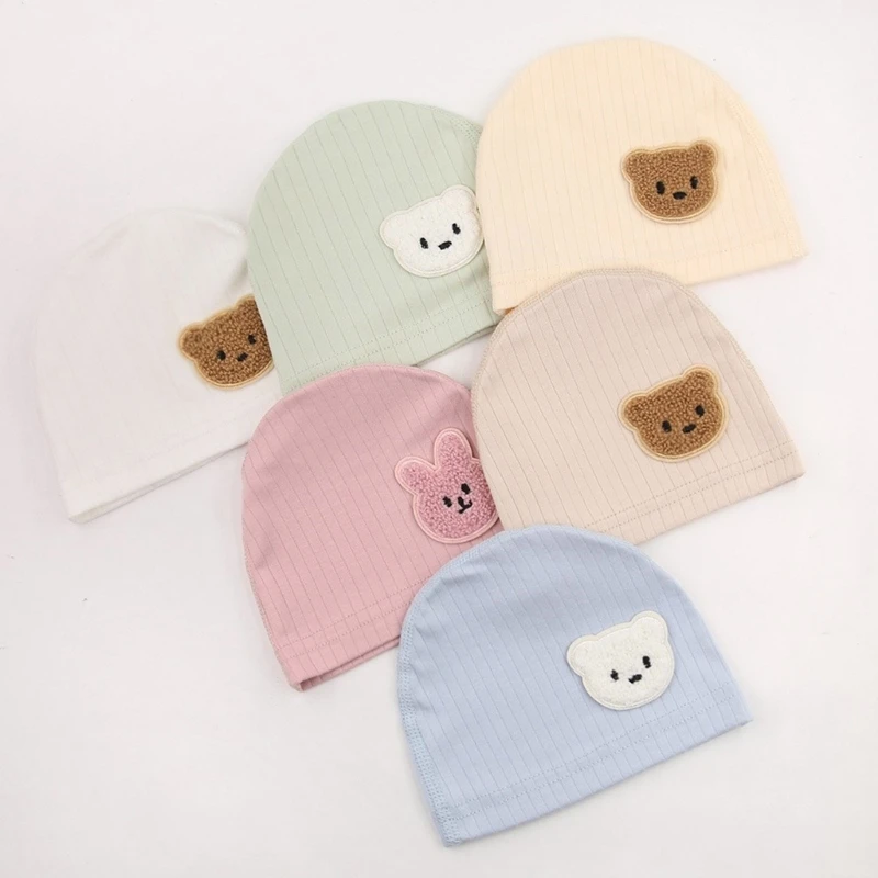 Cotton Newborns Thin Hat Comfortable Baby Fetal Caps for Indoor Outdoor Travel Bonnet 0-12 Month Infants Elastic Bonnet
