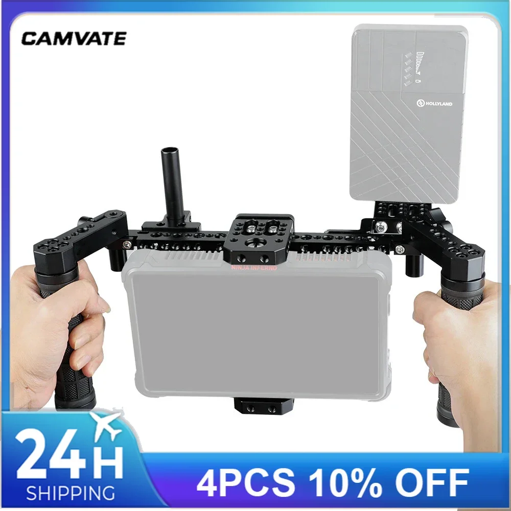 CAMVATE Director's Monitor Cage Rig With Rubber Handgrips & Mounting Cheese Plate For 5