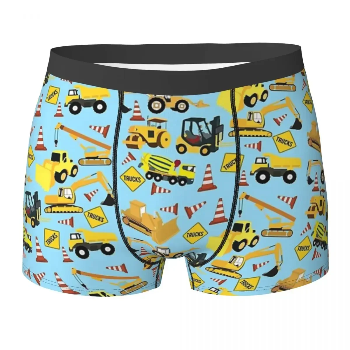 Boxer Underpants Shorts Construction Trucks Vehicles Excavator Dump Truck Panties Male Comfortable Underwear For Homme Man