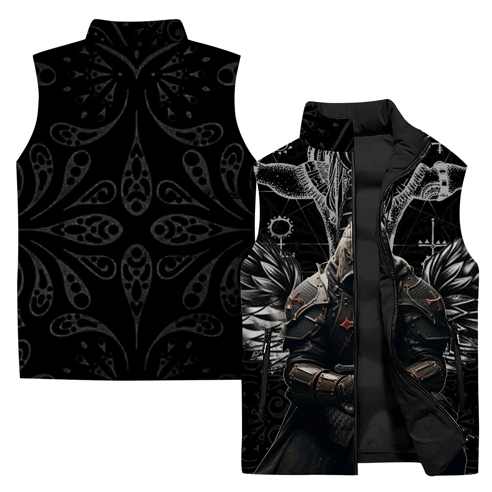 Knight Men\'s Clothing 3D Printing Motorcyclist Vest Durable Armor Trend Casual Men\'s Vests Cool Warmth High Quality Man Jackets