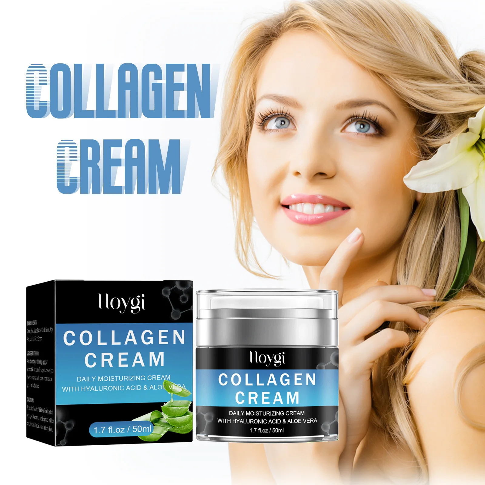 Hoygi-Crema de colágeno para líneas francesas, reafirmante, hidratante, antienvejecimiento, blanqueadora