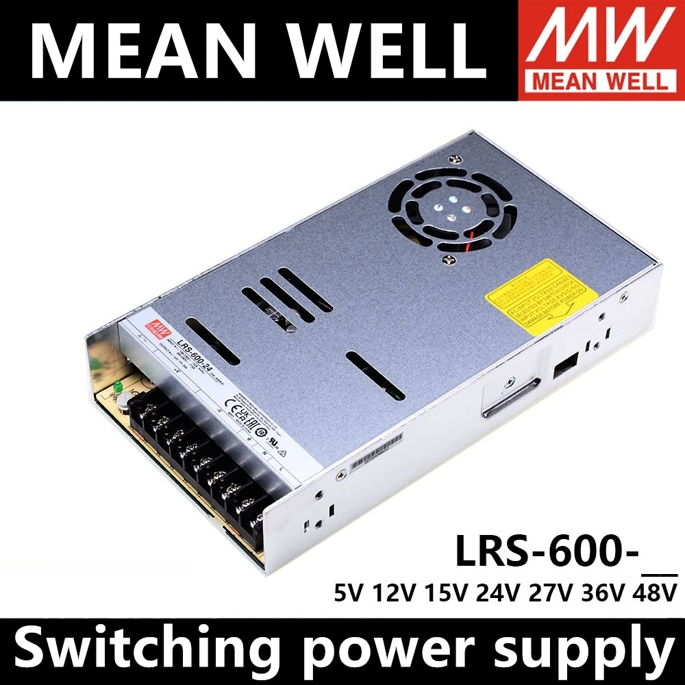 

MEAN WELL LRS-600-5 LRS-600-12 LRS-600-15 LRS-600-24 LRS-600-27 LRS-600-36 LRS-600-48 LED Lighting Switching Power Supply 12V 24