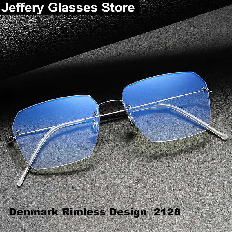 デンマーク-男性と女性のための超軽量老眼鏡チタンのない巨大なレンズ
