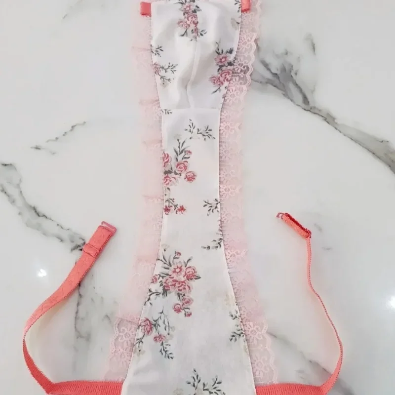 Slip en dentelle florale taille basse pour homme, culotte dos en T, sexy, réglable, couple, spectacle en direct, BF, fête privée, 7.0