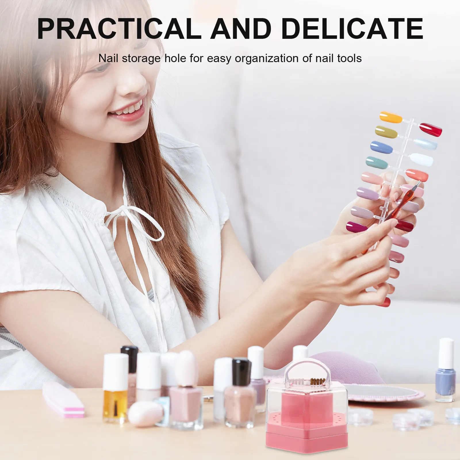 

Органайзер для хранения насадок для маникюрного аппарата, 60 слотов, подставка для полировочных головок, инструменты для маникюра, принадлежности для нейл-арта, шлифовальные насадки