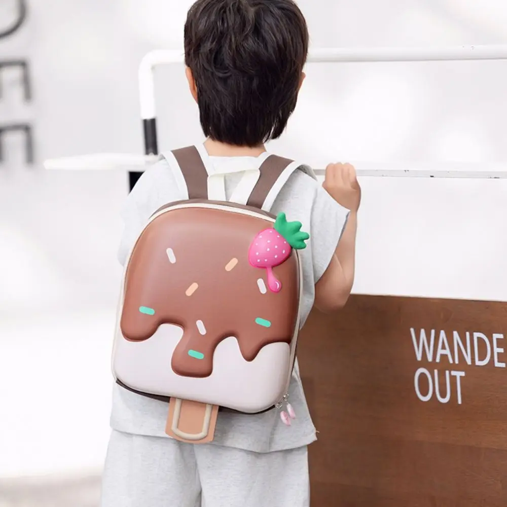 Mochila bonita con forma de helado de dibujos animados para niños, bolsa de bebé preescolar, Bolsa Escolar ligera de cáscara de huevo para jardín de infantes