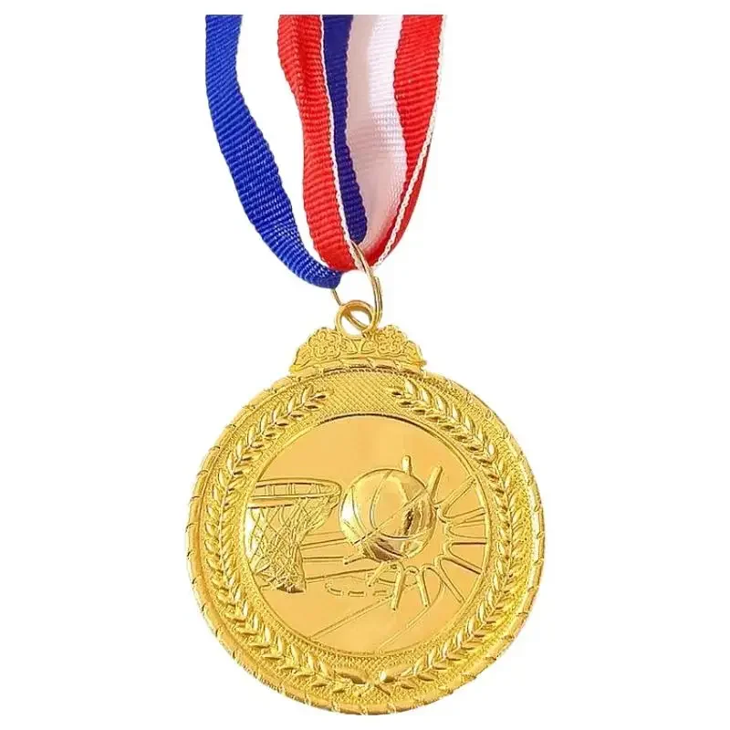 1Pcs Students Rewards Competition Medals 5cm Gold/Silver/Bronze Medal Sports Rewards With Neck Ribbon For Talent Show Party Race