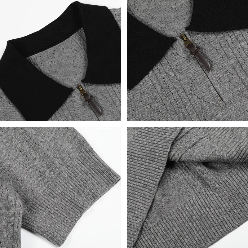 American Retro Vintage Vintage Style Contrasting Color Splicing POLO Collar Men's and Women's Loose Short Sleeved Knitted Shirt