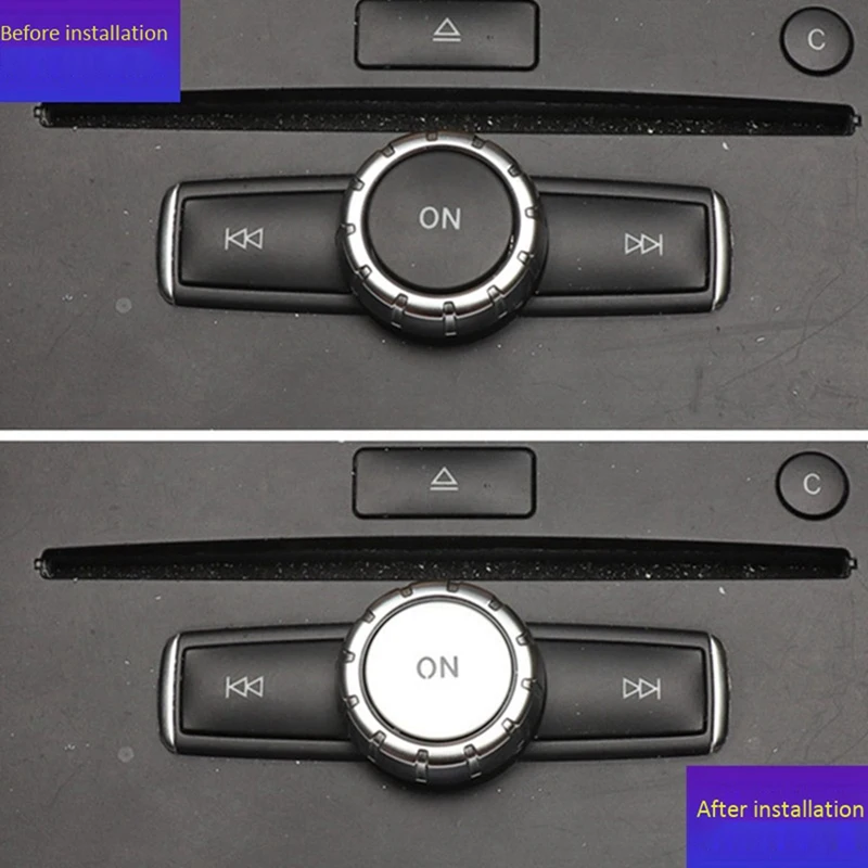 5X Car Console Volume Multimedia Switch Button Cover Trim For Benz W204 C180 E260 ML350 GLK200 Interior Accessories