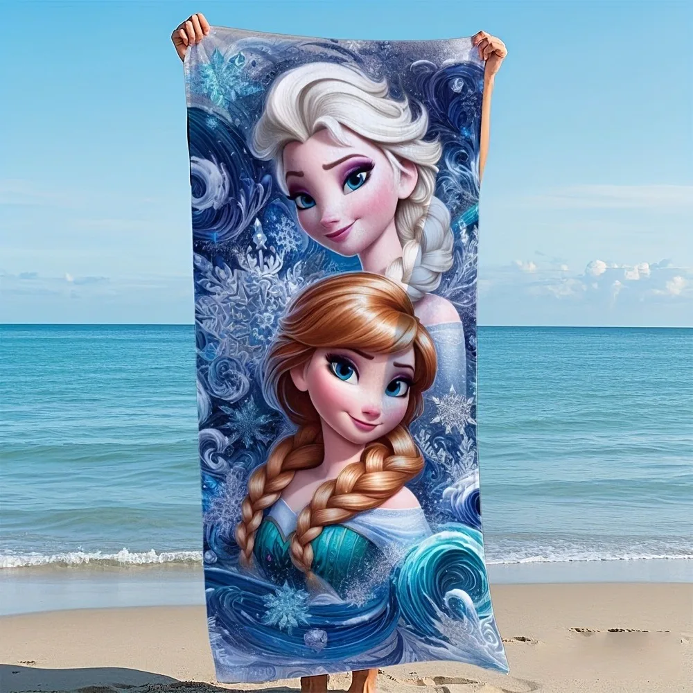 

Пляжное полотенце Disney's Frozen: волшебный пляжный компаньон Эльзы и Анны! Подходит для полотенец, банных полотенец, пляжных полотенец, подарков.