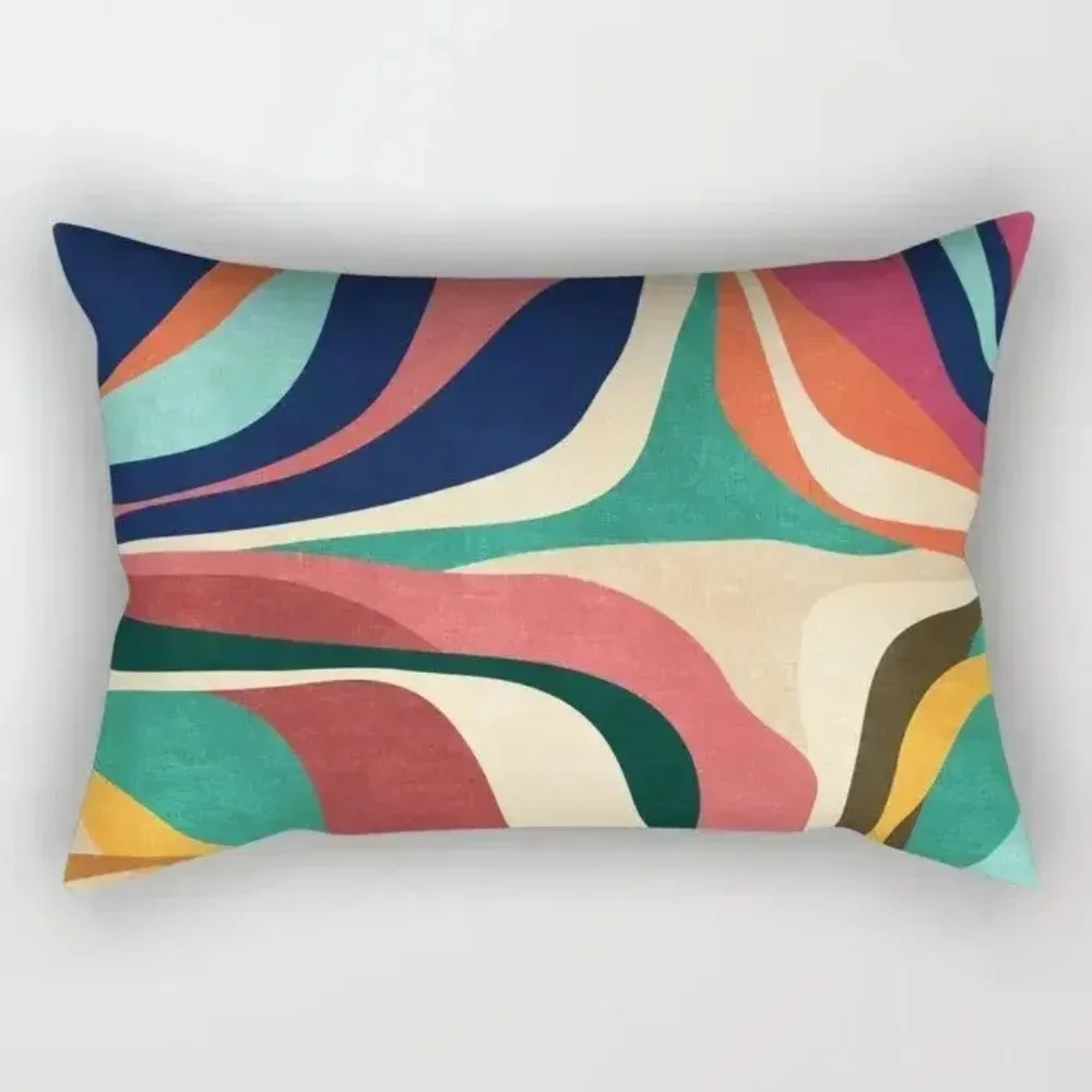 Personality Painted Abstract Geometric Double Sided Printing Waist Pillow Living Room Sofa Office Bedroom Cushion