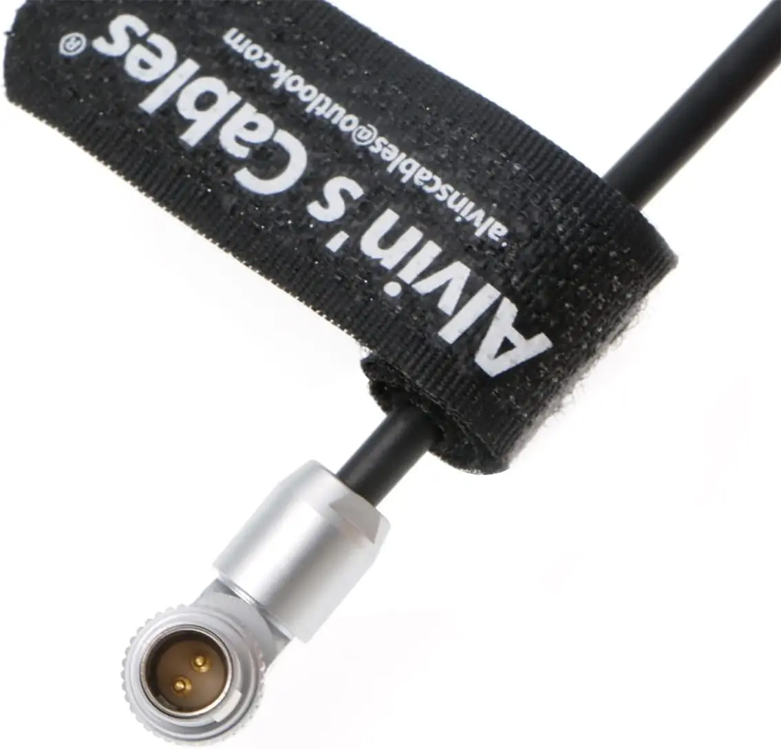 Alvin's Cables Power Cable Adapter for Hollyland RX TX Z CAM E2 Flagship Rotatable Right Angle 2 Pin Male to Universal AC with U