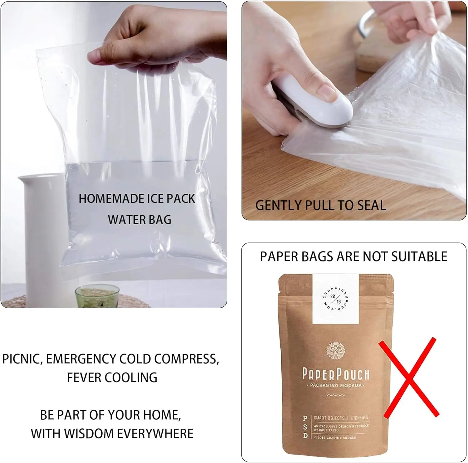 Мини-запайщик пакетов, портативный мини-упаковщик с подогревом пакетов, небольшие гаджеты для пластиковых пакетов, пакетов для закусок, еды