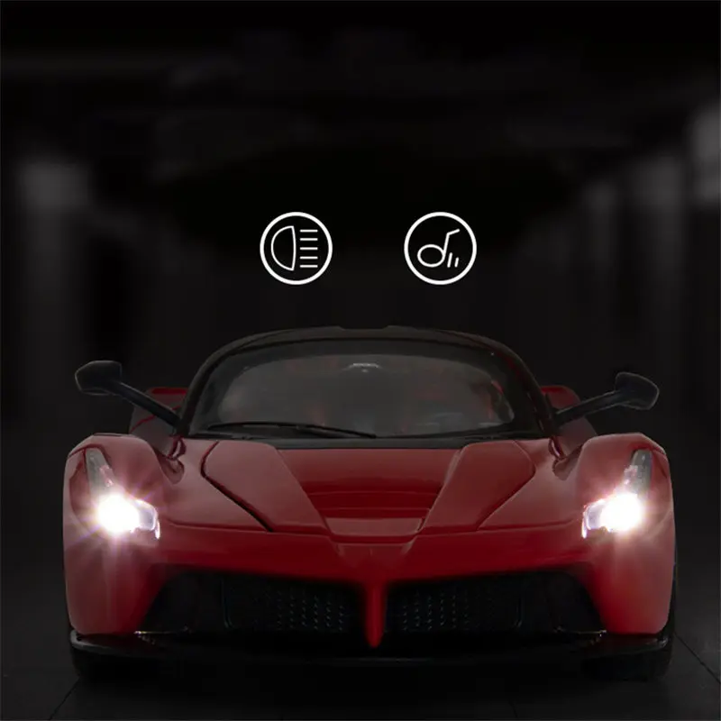 1:24 Laferrari Alloy Sports Car Model diecast Metal Toy Vehicles modello di auto simulazione Sound Light Collection regalo per bambini