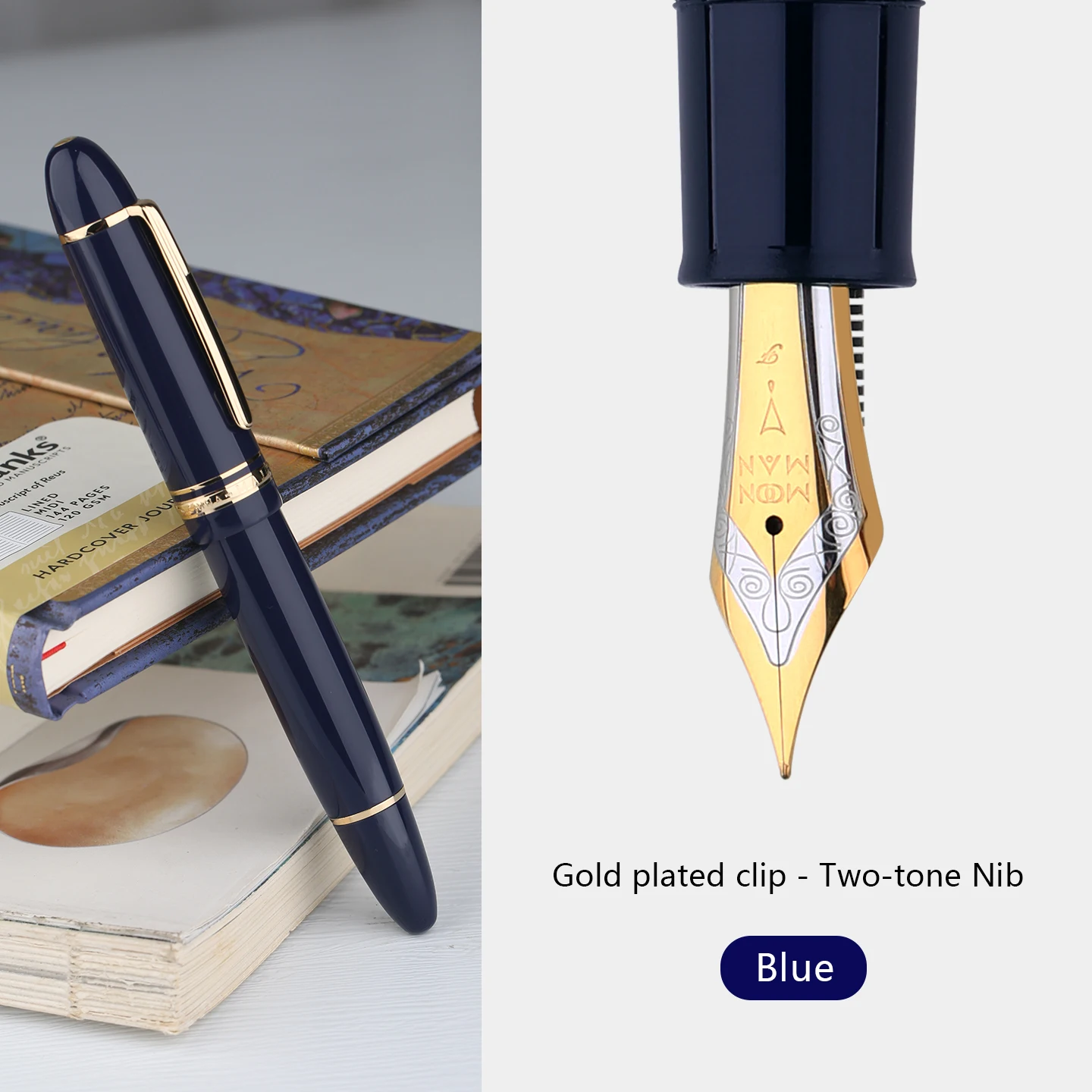 MAJOHN P141 Metal Copper Piston Resin Fountain Pen 20 Ink Windows