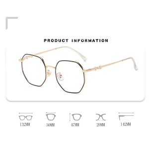 Classic Blue Light Block Women Glasses Fashion Metal Spring Folding Glasses prescription optics Glasses 6 Main Sales Grade Glass - №4