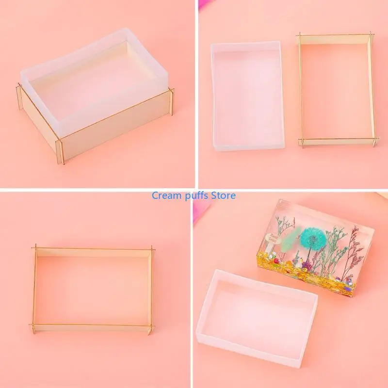 50LE Light Base Mold Rectangular Silicone Mold Include USB Cable for DIY LED Lamp Ornaments Home Decoration Resin Crafts