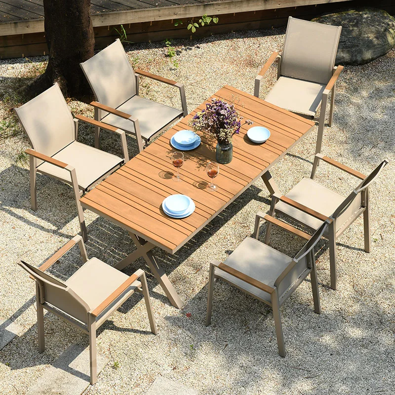 

Customizable outdoor plastic wood tables and chairs patio balcony leisure