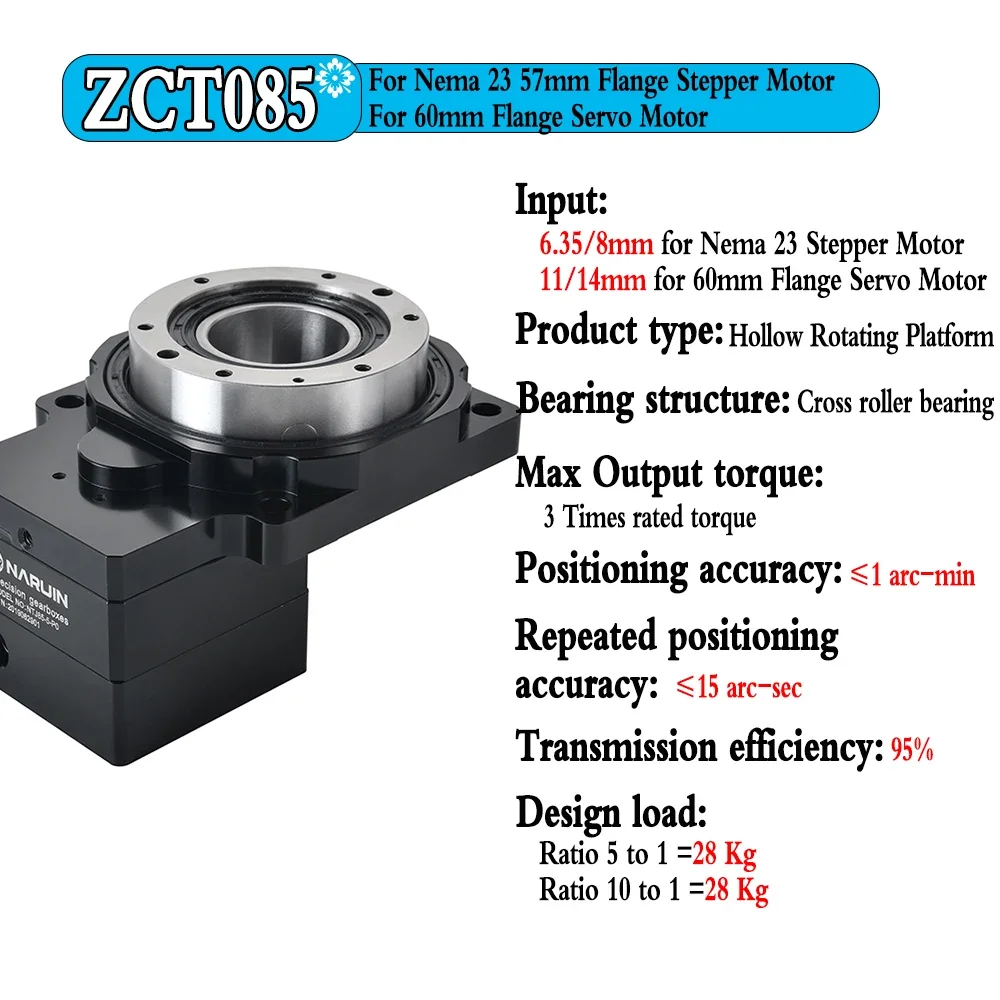 Imagem -04 - Plataforma Rotativa Oca para Mesas de Corte Cnc Alta Precisão Eplace Cam Indexador Motor dd Relação 5200:1 Eixos Eixos Eixo r