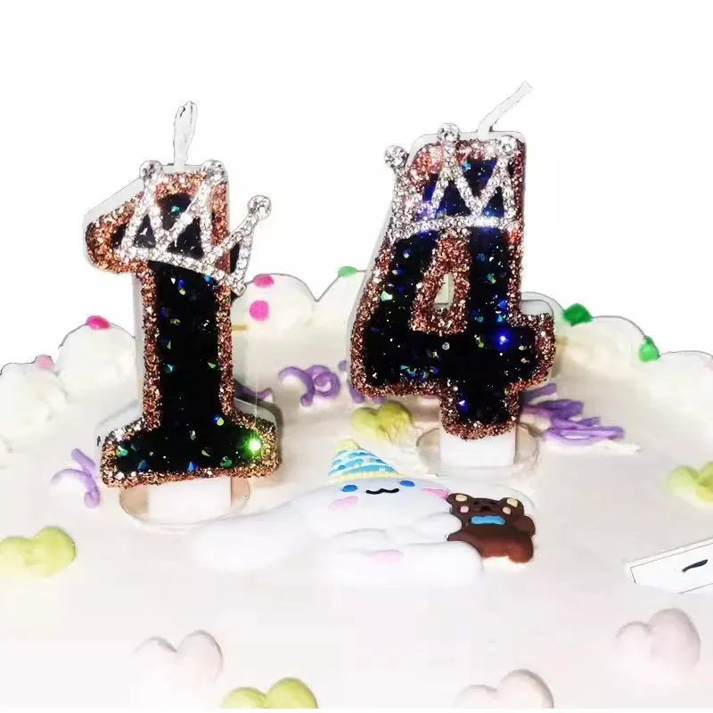 Birthday Digital Candles Number Candle Top of Cake Crown Cake Topper Baby Shower Decor Birthday Party Supply свечи для торта