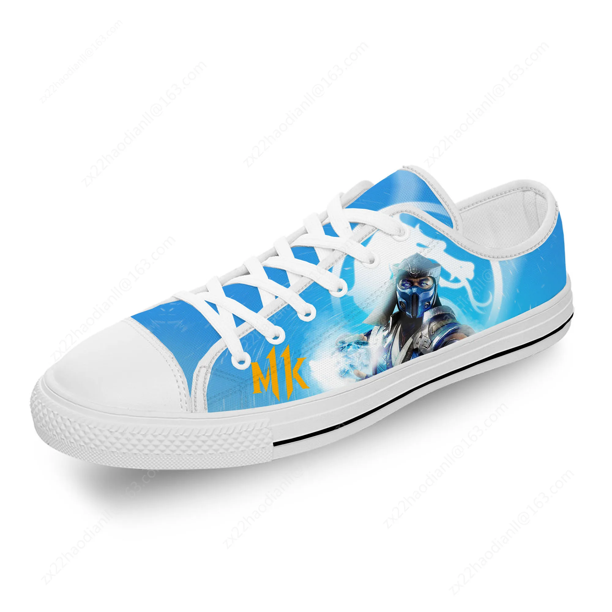 Mortal Kombat Low Top Sneakers Mens Womens Teenager Casual 3D Print Shoes Canvas Running Shoes Breathable Lightweight shoe White