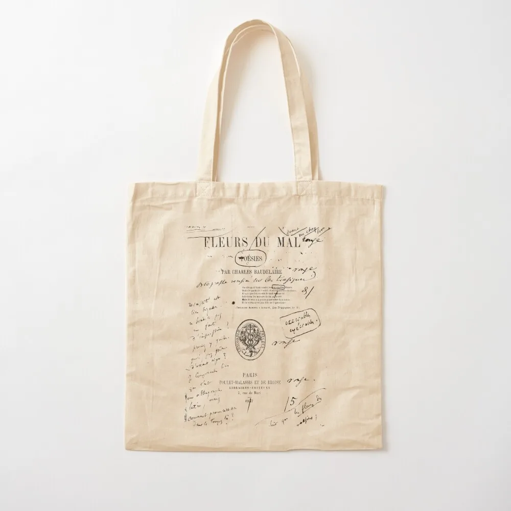 

Les Fleurs du Mal (The Flowers of Evil) by Charles Baudelaire Tote Bag bag luxury women cute tote bag hand Canvas Tote