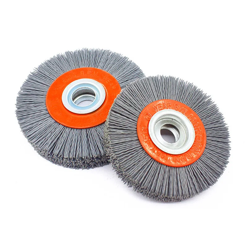Abrasive Nylon Wheel Brushes Silicon Carbide Wire Angle Bench for Metal Hub CNC Deburring Polishing Rust Removal Grit180~800