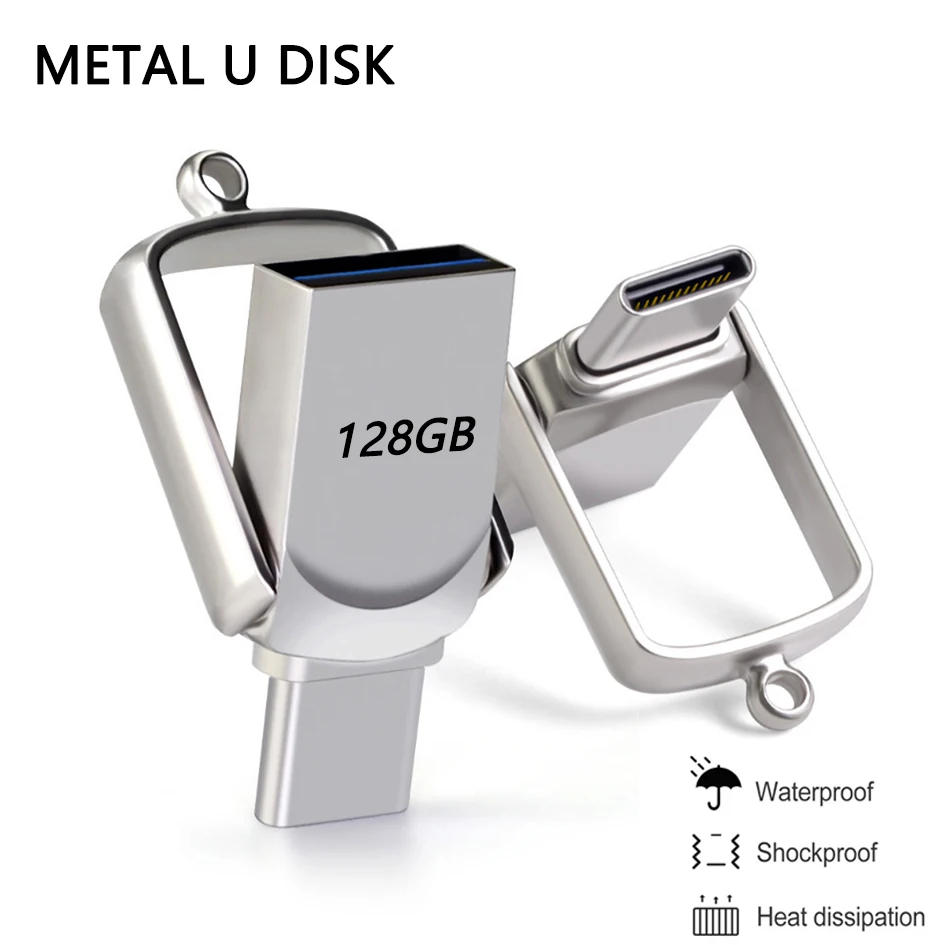 محرك فلاش USB 3.0 128 تيرا بايت 64 تيرا بايت ذاكرة معدنية عصا 32 جيجابايت Type-C 2-IN-1 3.0 قرص فلاش 128 جيجابايت Dual C Pendrive 64 جيجابايت للهاتف