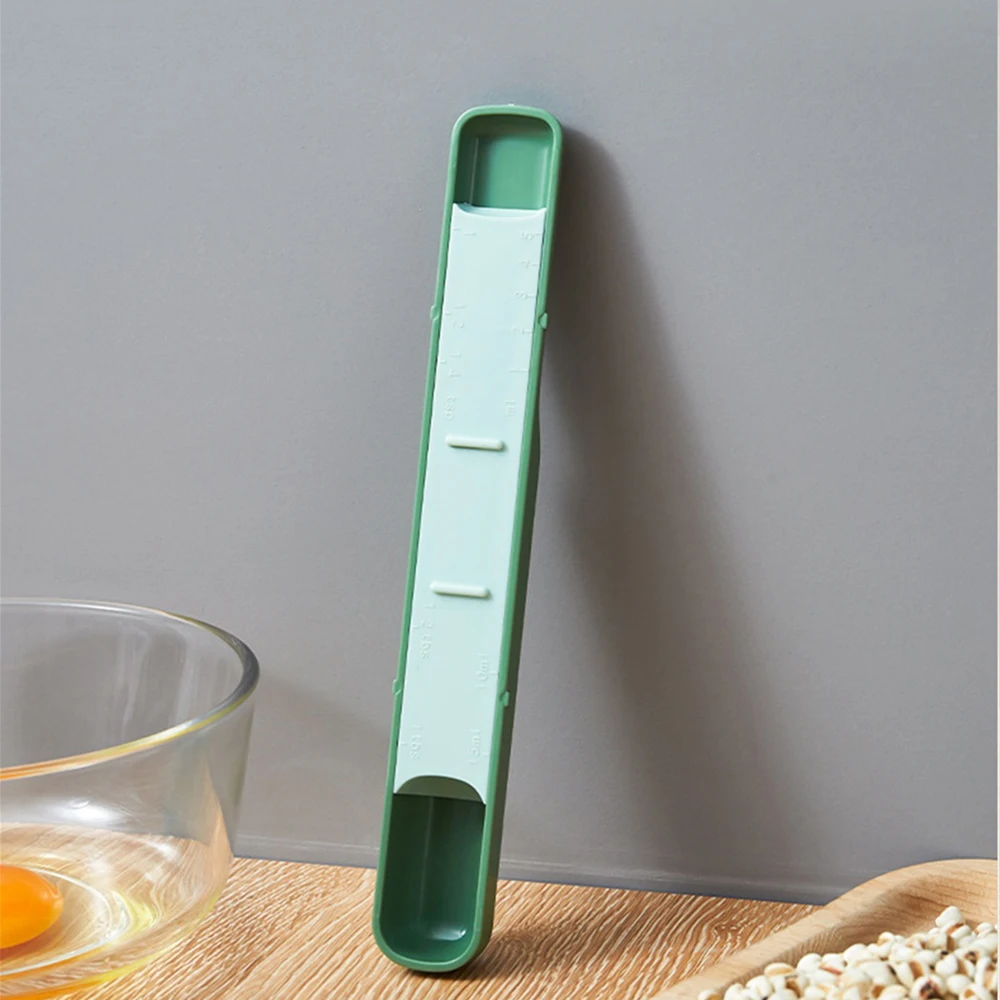 Sliding Lid Measuring Spoon Kitchen Household Cooking Seasoning Limited Spoon Weighing Scale Spoon Baby Complementary Spoons