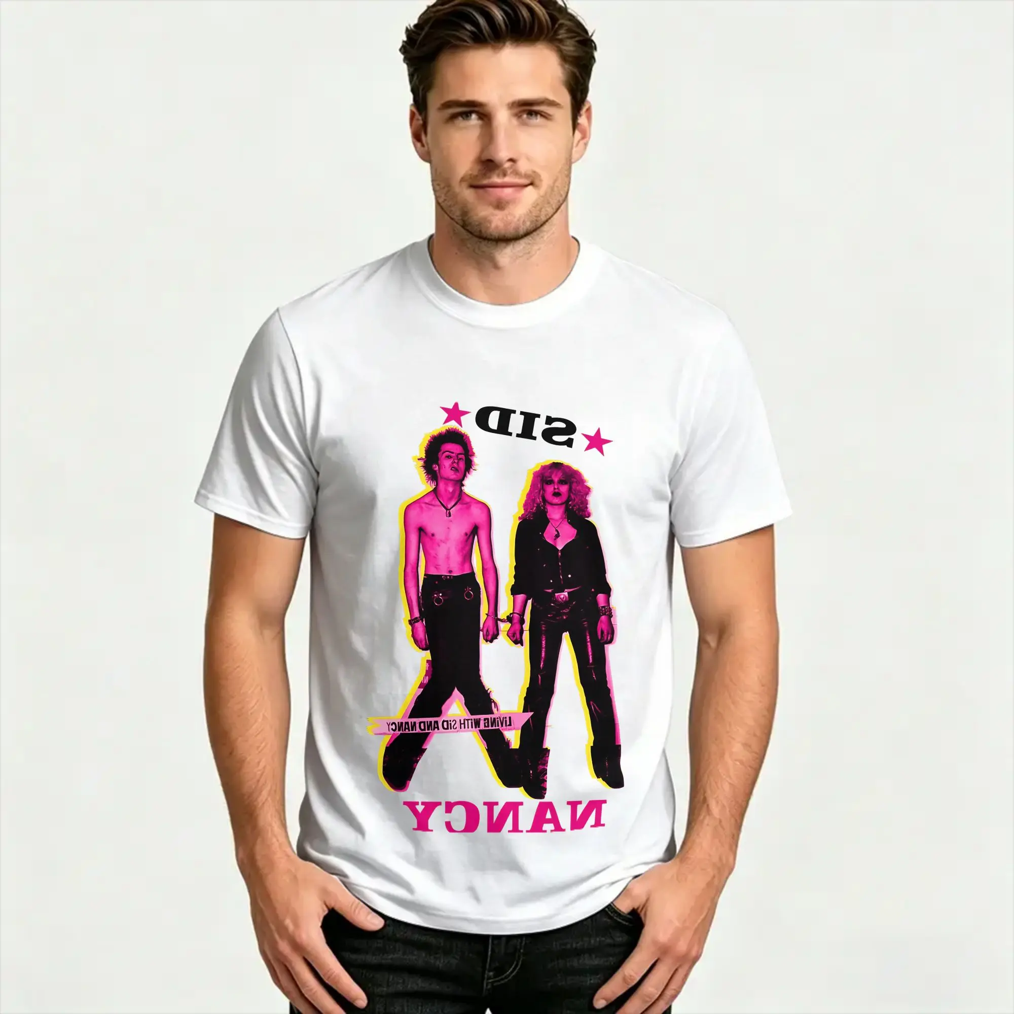 Sid And Nancy Sexy Dynamite London  T-Shirt Men  Streetwear T Shirts Summer O Neck Popular Tee Shirt Pattern Oversized Tops