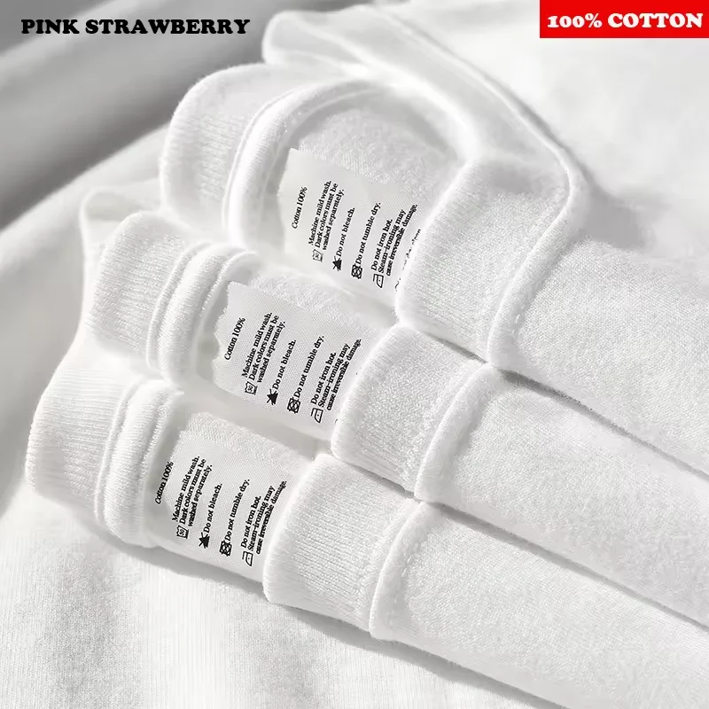 100% Cotton White O-Neck Long sleeves T-shirt Men Autumn 2025 New Street Sports Gym Letter Print T-shirt Y2k Top Man clothing - Image 6
