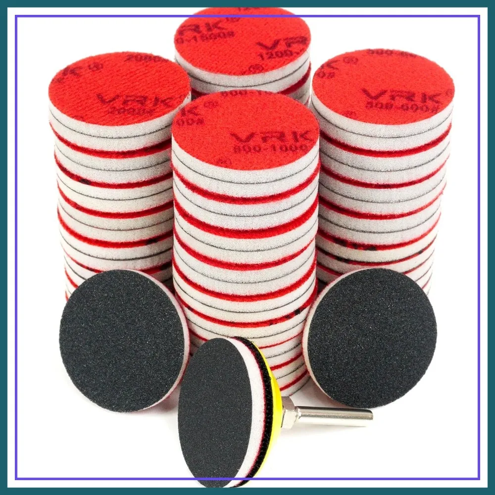 

64 Pcs 2 Inch Sanding Discs, Hook and Loop Sandpaper 180-3000 Grit for Drill, Rotary Tool, Curved Surface Polishing