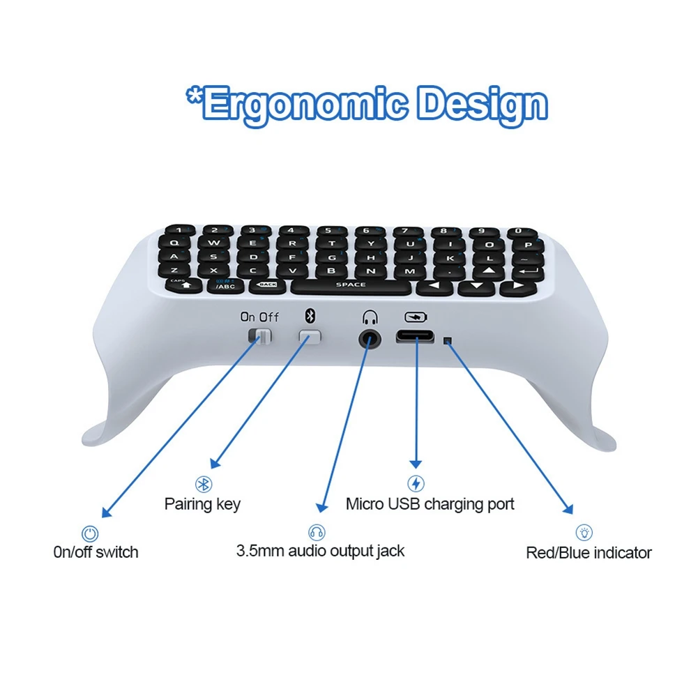 Wireless Keyboard 3.0 Controller Chat Pad for Playstation 5 PS5 Controller Built in Speaker Gamepad Keyboard