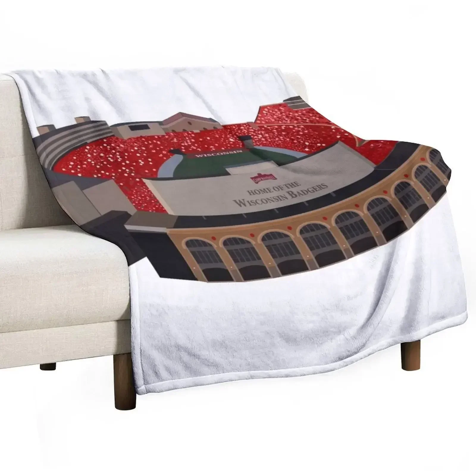 Camp Randall Throw Blanket Cozy Throw Blanket Birthday Gift for Him Her
