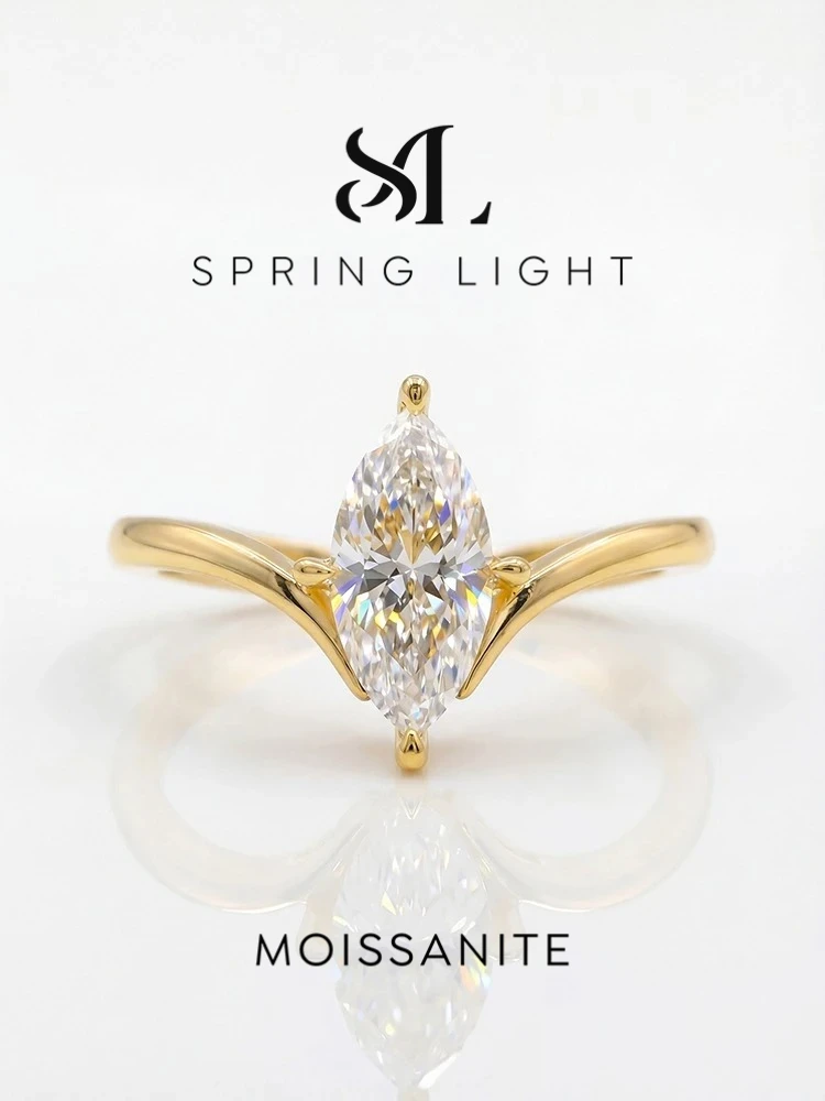 1 Karat klassischer zertifizierter Marquise-Moissanit-Diamantring für Damen, 925er Sterlingsilber, hochwertiger Hochzeitsschmuck