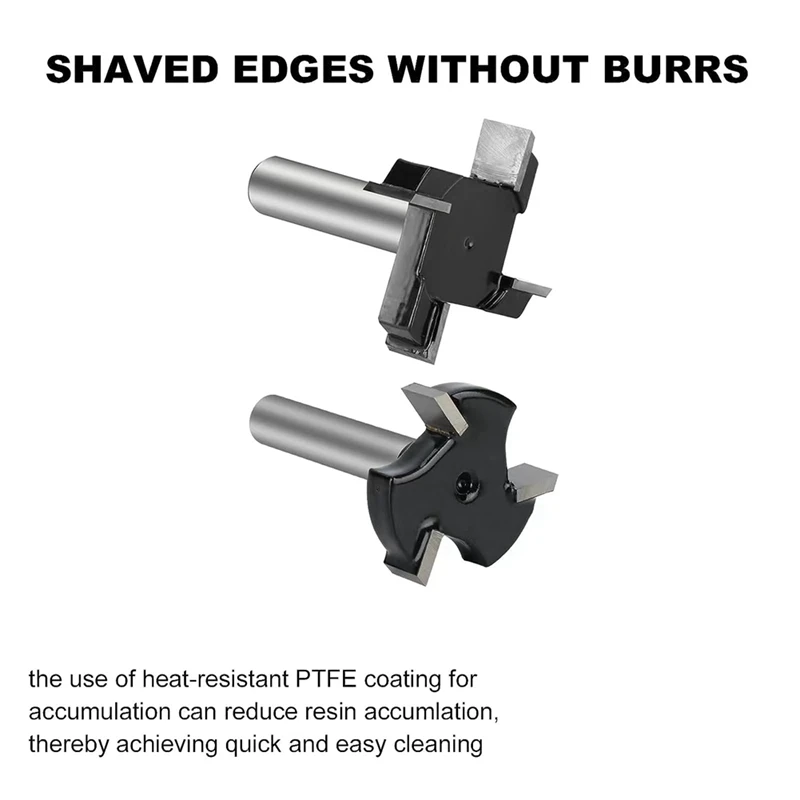 CNC Spoilboard Surfacing Router Bits,1/4Inch And 1/2Inch Handle 1In And 2In Cutting Diameter, Slab Flattening Router Bit Parts