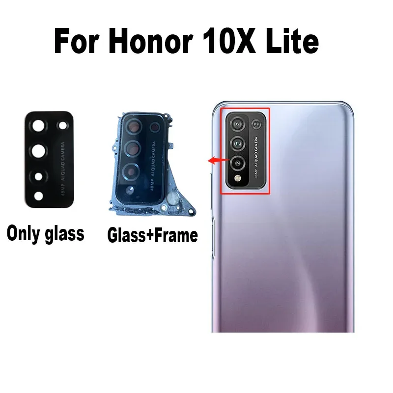 

Новинка для Honor 10X LITE задняя камера стеклянный объектив задняя камера стекло с рамкой клейкая наклейка