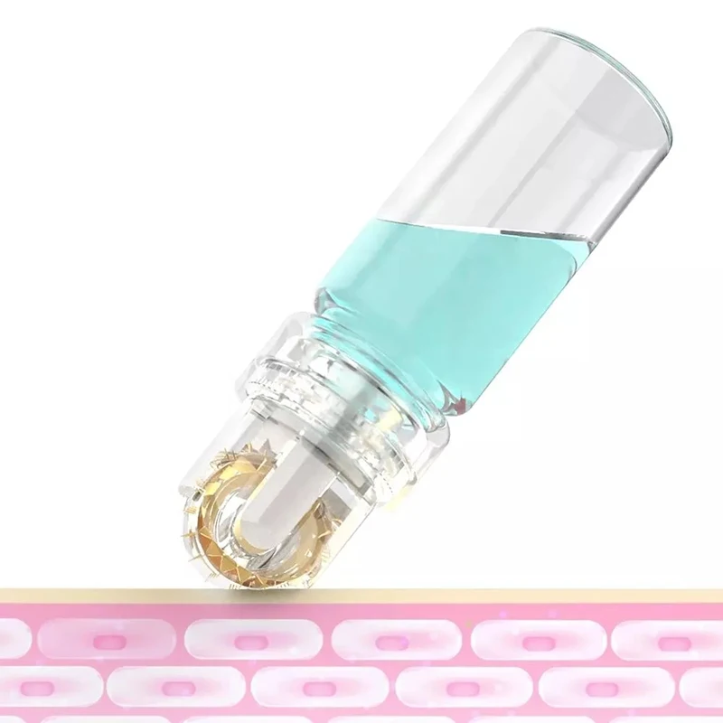 Facial Lifting 64 Pins Microneedle Titanium Stamp Roller Skin Care Therapy Device