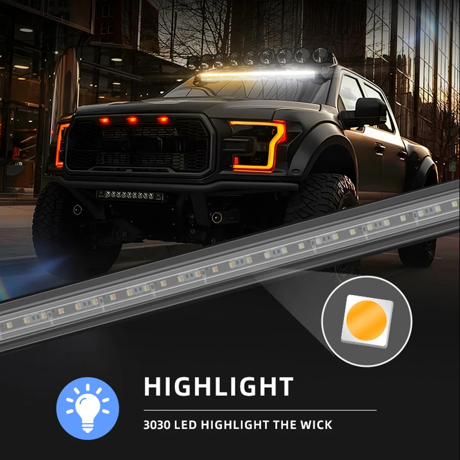 96 LED Strobe Lights For Emergency Flash Warning Lamp Windshield Bar 3030 Beads Red Blue Amber White Green Car Light Assembly