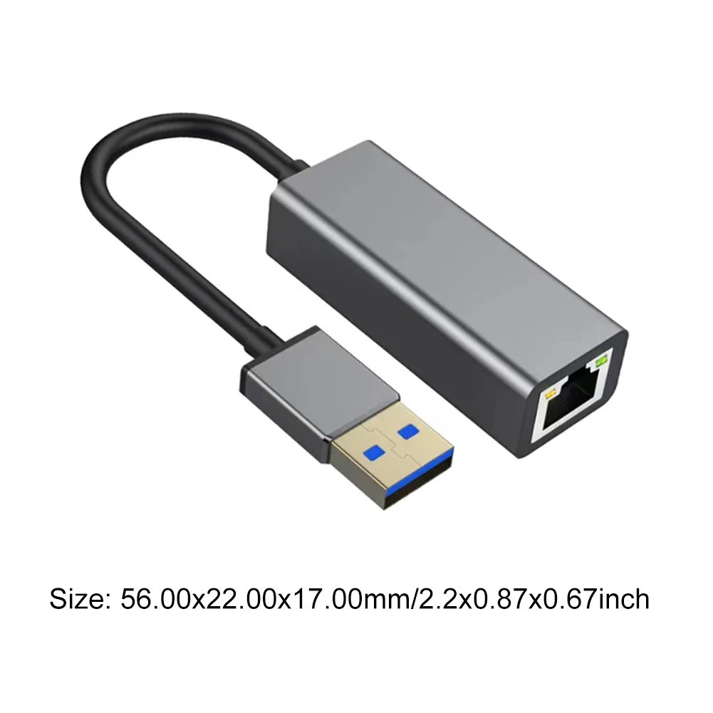 Dongle Jaringan 1000Mbps Desain Anti Selip Kartu Jaringan Adaptor Lan Jaringan Cangkang Aluminium untuk Kabel Internet