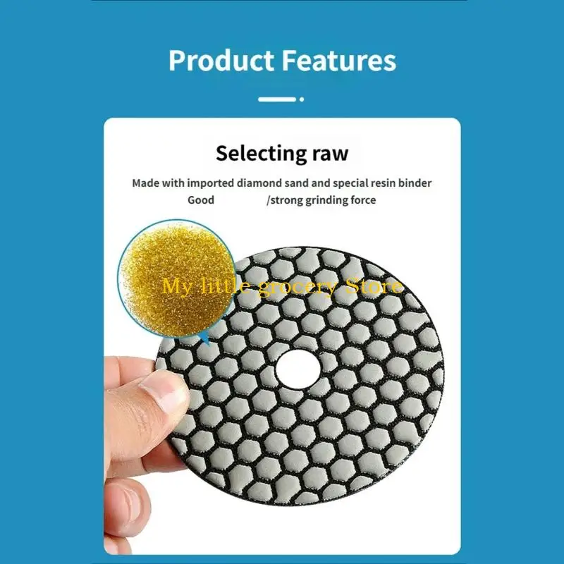 

D5BD 6PCS 80mm Diamonds Polishing Pads Polishing Discs For Marble Granites Stone With Strong Adhesive And No Burn Mark