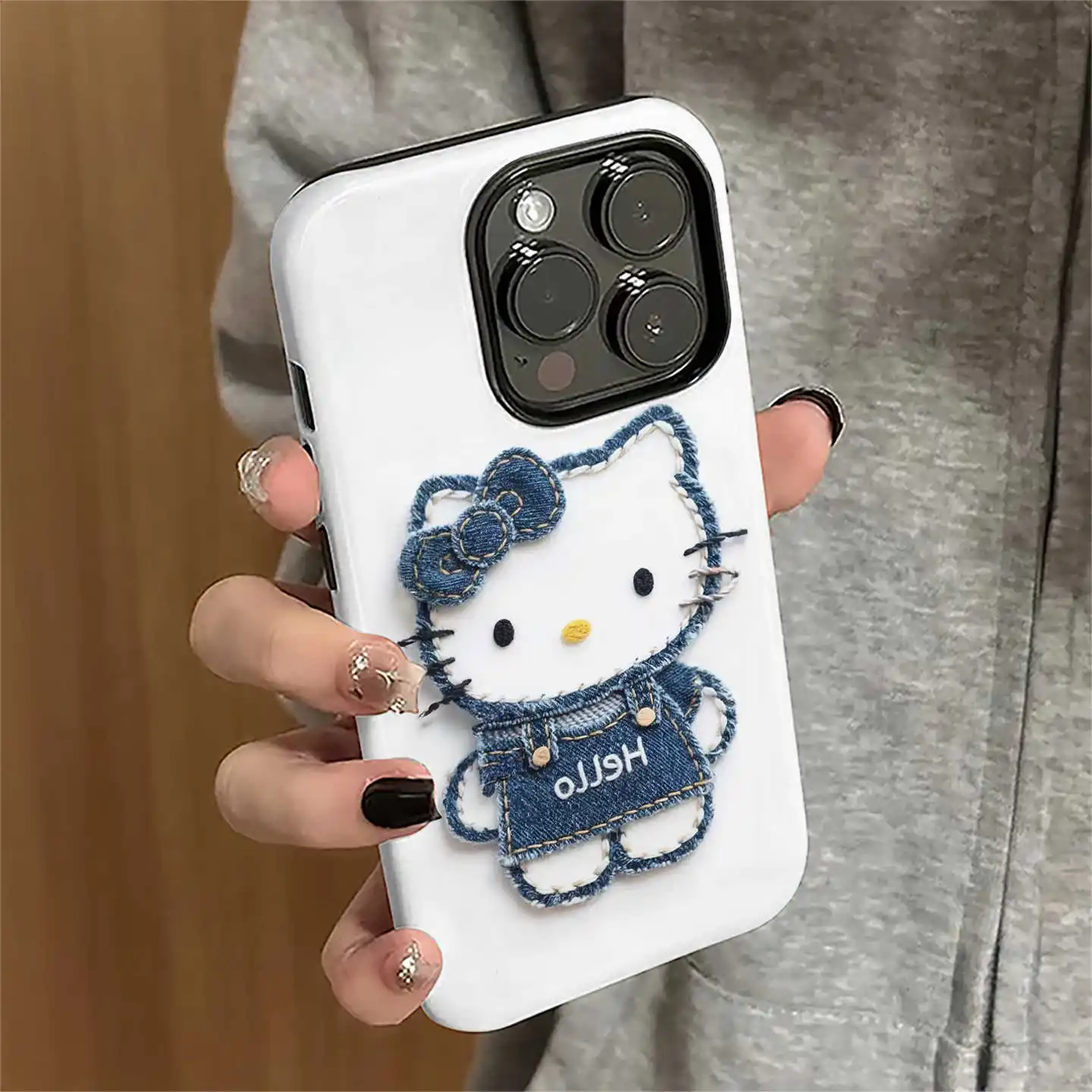 

Sanrio Hello Kitty Phone Case Applicable Apple 17pro Phone Case iPhone16promax New ip15pro Cartoon 13 Female Protection Case
