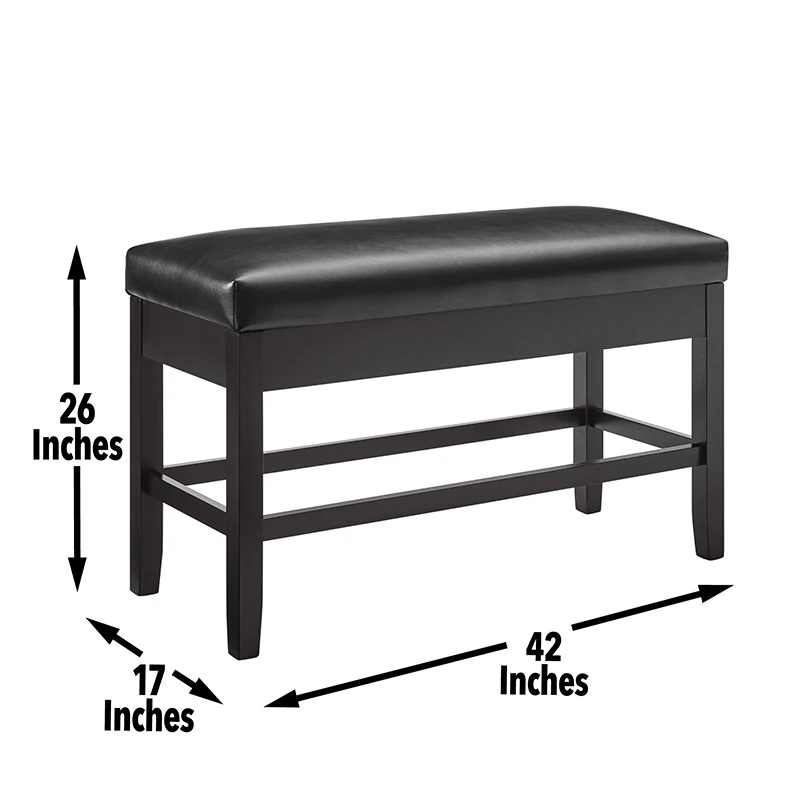 Carrara Storage Counter  Black Wooden Dining Bench Contemporary Seat Simple Dining Furniture On-Site