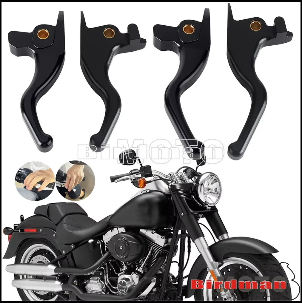 

Brake Clutch Lever Motorbike Hand Lever Handlebar Control Lever Chrome/Black For Harley Softail Slim S FLSS Fat Boy S FLSTFBS 17